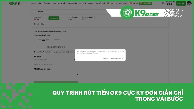 Giao diện ok9 đã được thiết kế tối giản, phù hợp với cả người mới lẫn người chơi lâu năm